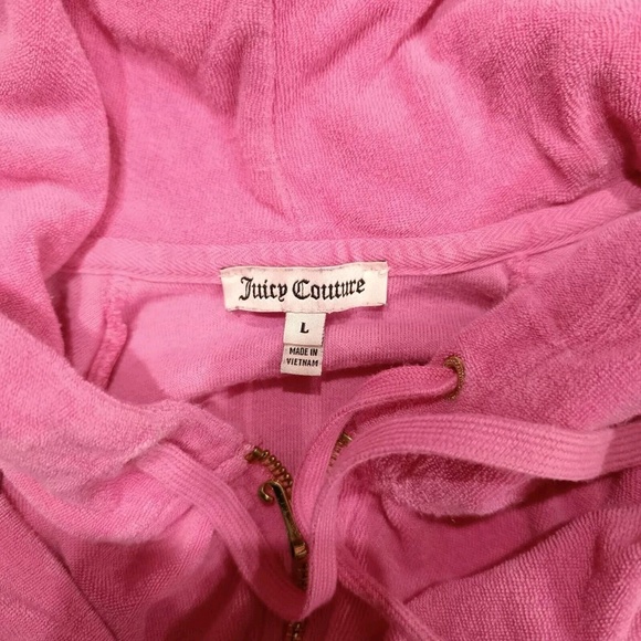 Juicy Couture Tracksuit Matching Set Large Jacket Pants Pockets Vintage Pink Y2k - Picture 13 of 15
